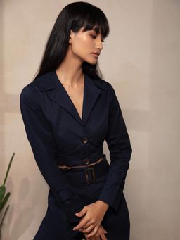 Twenty Dresses by Nykaa Fashion - Navy Blue Styles Of The Spotlight Jacket