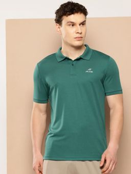 Alcis - Men Wonder Green Solid Polo T-Shirt