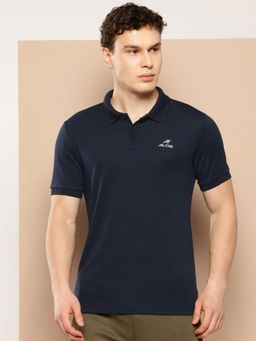 Alcis - Men Wonder Navy Blue Solid Polo T-Shirt