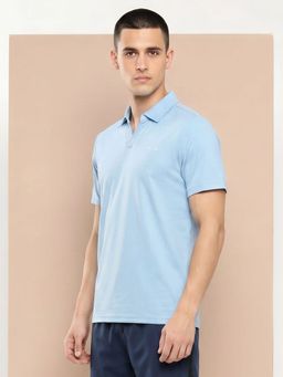 Alcis - Men Minimal Solid Blue Polo T-Shirt