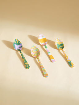 Freedom Tree - Summer Squares Dessert Spoon Set Yellow
