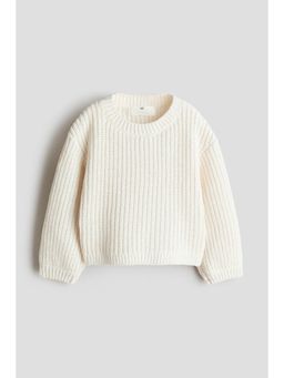 H&M - Girls White Chenille-Knit Jumper