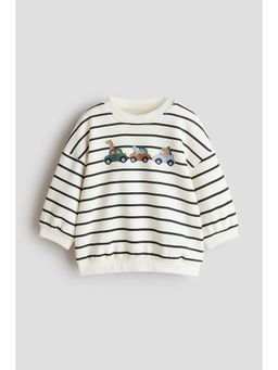 H&M - Boys White Printed Sweatshirt