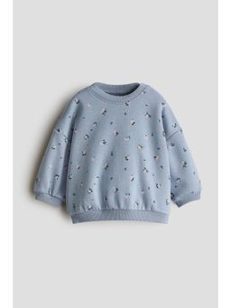 H&M - Girls Blue Printed Sweatshirt