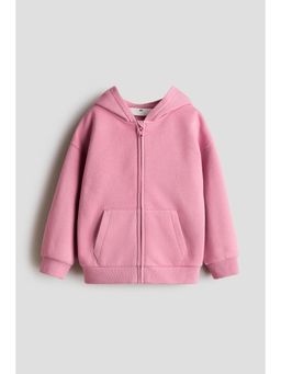H&M - Girls Pink Oversized Brushed-Inside Zip-Through Hoodie