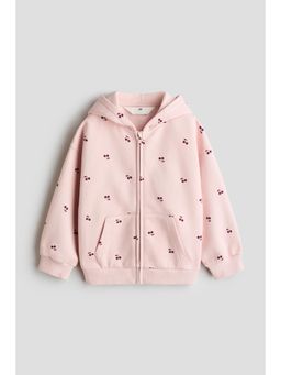 H&M - Girls Pink Oversized Brushed-Inside Zip-Through Hoodie