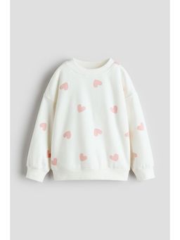 H&M - Girls White Brushed-Inside Sweatshirt