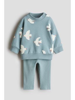 H&M - Boys Turquoise 2-Piece Cotton Set