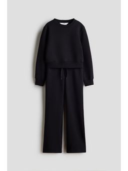 H&M - Girls Black 2-Piece Brushed-Inside Sweatshirt Set