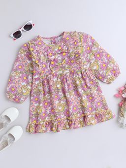 Bright Star Kids Wear - Bow with Cotton Knee Length Dress