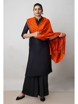Unnati Silks - Women Orange Printed Dupatta