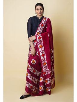 Unnati Silks - Women Maroon Printed Dupatta