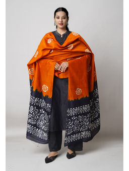Unnati Silks - Women Orange Tie and Dye Dupatta