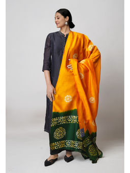 Unnati Silks - Women Yellow Tie and Dye Dupatta