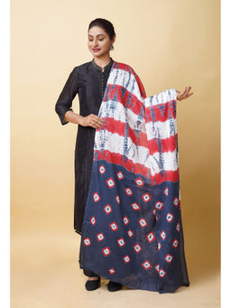 Unnati Silks - Women Navy Blue Tie and Dye Dupatta