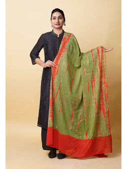 Unnati Silks - Women Green Tie and Dye Dupatta