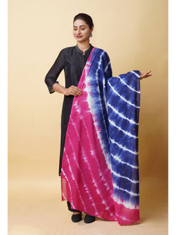 Unnati Silks - Women Navy Blue Tie and Dye Dupatta