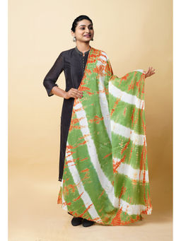 Unnati Silks - Women Green Tie and Dye Dupatta