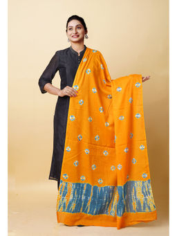 Unnati Silks - Women Yellow Tie and Dye Dupatta