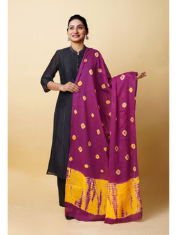 Unnati Silks - Women Purple Tie and Dye Dupatta