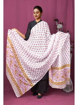 Unnati Silks - Women White Printed Dupatta