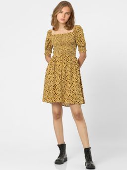 ONLY - Women Printed Yellow Dress