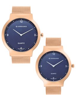 Giordano - Round Dial Rose Gold Strap Analog Wrist Watch Set Of 2 GZ-987-SET-33 (M)