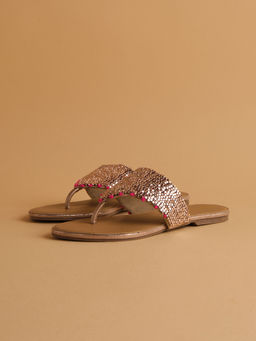 ERIDANI - Embellished Rosegold Aimee Flats