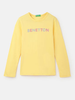 United Colors of Benetton - Yellow Regular Fit Round Neck Typography T-Shirt