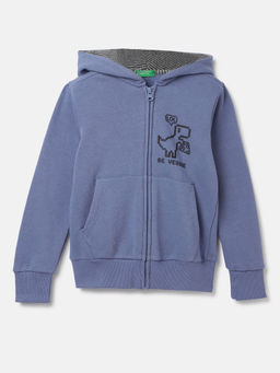 United Colors of Benetton - Lavender Regular Fit Hood Solid Sweatshirt