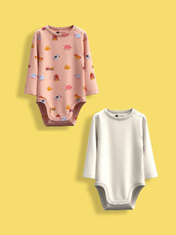 Orange Sugar - Multi-Color Full Sleeves Bodysuit (Pack of 2)