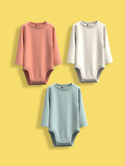 Orange Sugar - Multi-Color Full Sleeves Bodysuit (Pack of 3)