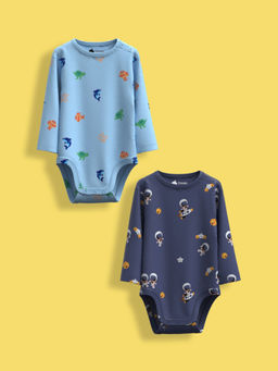 Orange Sugar - Multi-Color Full Sleeves Bodysuit (Pack of 2)