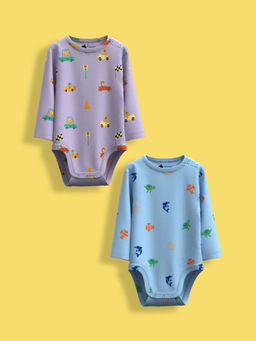 Orange Sugar - Multi-Color Full Sleeves Bodysuit (Pack of 2)