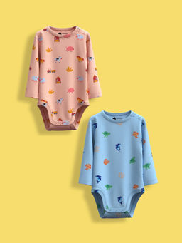 Orange Sugar - Multi-Color Full Sleeves Bodysuit (Pack of 2)