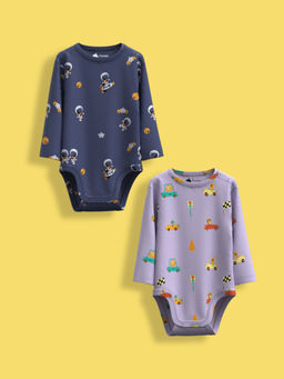 Orange Sugar - Multi-Color Full Sleeves Bodysuit (Pack of 2)