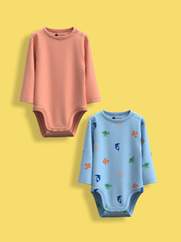 Orange Sugar - Multi-Color Full Sleeves Bodysuit (Pack of 2)