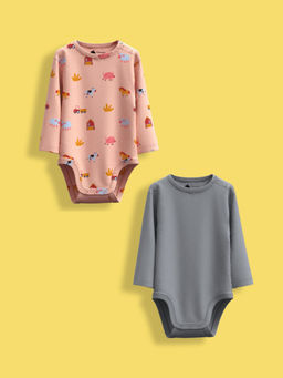 Orange Sugar - Multi-Color Full Sleeves Bodysuit (Pack of 2)