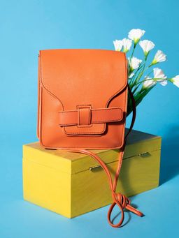 Haute Sauce - Women Solid Orange Sling Bag