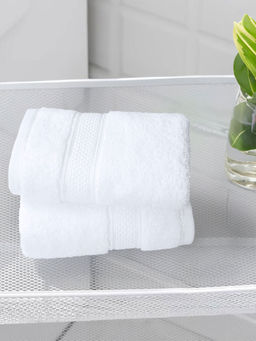 MYTRIDENT - Indulgence White Hand Towels (Pack Of 2)
