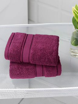 MYTRIDENT - Indulgence Purple Hand Towels (Pack Of 2)