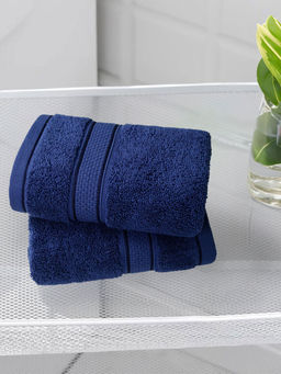 MYTRIDENT - Indulgence Navy Blue Hand Towels (Pack Of 2)