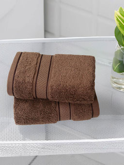 MYTRIDENT - Indulgence Brown Hand Towels (Pack Of 2)