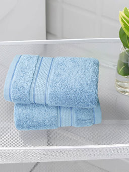 MYTRIDENT - Indulgence Blue Hand Towels (Pack Of 2)
