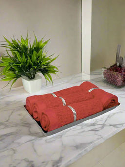 BIANCA - Rust Extra Plush Turkish Terry Towels (Pack Of 4)