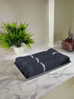 BIANCA - Dark Grey Extra Plush Turkish Terry Towels (Pack Of 4)