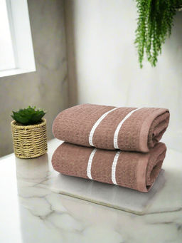 BIANCA - Beige Extra Plush Turkish Terry Towels (Pack Of 2)