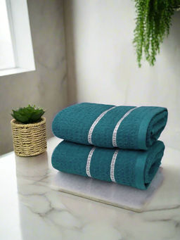 BIANCA - Teal Extra Plush Turkish Terry Towels (Pack Of 2)