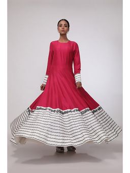 CHHAYA MEHROTRA - Claire Wine Anarkali Dress