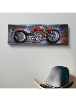 HomeTown - Canvas Vintage Bike Painting Red Color